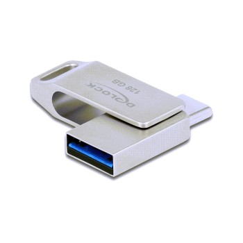Delock USB3.2 USB-C+Typ-A Speicherstick, 128GB, Metallgehäuse Delock USB3.2 USB-C+Typ-A Speicherstick, 128GB, Metallgehäuse