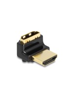 Delock HDMI Adapter Stecker for Buchse, 90 grad oben gewinkelt, 8K 60Hz, Metall
