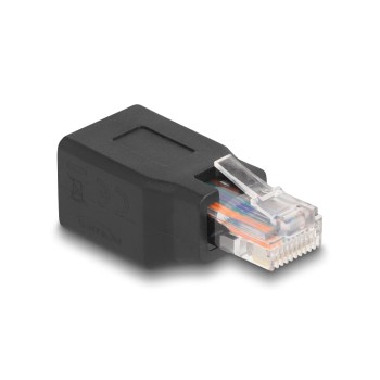 Delock Netzwerkadapter RJ45/48/50, Stecker/Buchse, 10P/10C Belegung, black  Delock Netzwerkadapter RJ45/48/50, Stecker/Buchse, 10P/10C Belegung, black