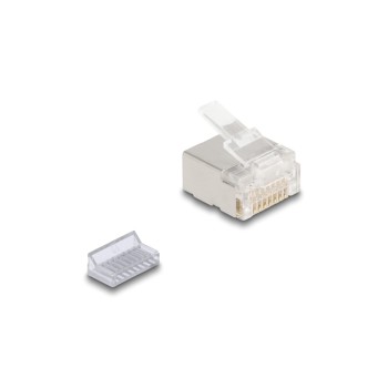 Delock RJ45 Modularer Stecker Cat.6A, for Slim and Flachbandcable, 100er Set Delock RJ45 Modularer Stecker Cat.6A, for Slim and Flachbandcable, 100er Set