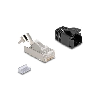 Delock RJ45 Modularer Stecker Cat.8.1, Zugentlastung and Knickschutzhülle,25er Set Delock RJ45 Modularer Stecker Cat.8.1, Zugentlastung and Knickschutzhülle,25er Set