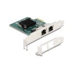 Delock Carte réseau 2x RJ45 Gigabit, PCI-Express- x1