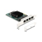 Delock Carte réseau 4x RJ45 Gigabit, PCI-Express- x4