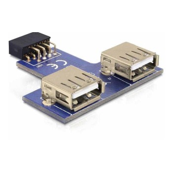 Delock 41824 USB Pinheader Buchse, auf 2 x USB 2.0 Buchse - oben Delock 41824 USB Pinheader Buchse, auf 2 x USB 2.0 Buchse - oben