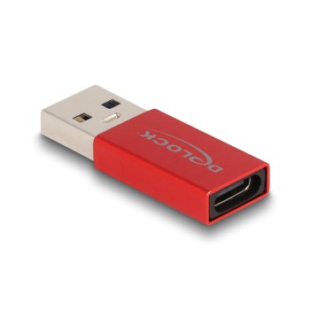 Delock USB3.2 Adapter A-Stecker for C-Buchse, bis 10 Gbps, red