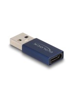 Delock USB3.2 Adapter A-Stecker zu C-Buchse, bis 10 Gbps, blau