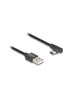 Delock USB2.0 cable Typ-A for Typ-C, black , Stecker/Stecker, gewinkelt, 2m