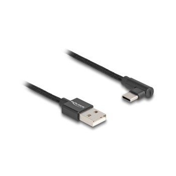 Delock USB2.0 cable Typ-A for Typ-C, black , Stecker/Stecker, gewinkelt, 2m Delock USB2.0 cable Typ-A for Typ-C, black , Stecker/Stecker, gewinkelt, 2m