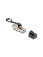 Delock RJ45 Stecker Feldkonfektionierbar, Cat. 6A, Push&Pull lasche, werkzeugfrei