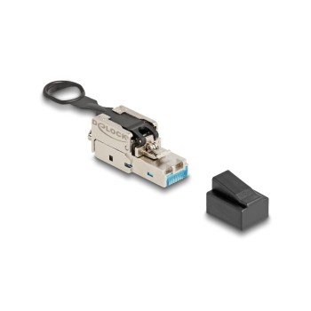 Delock RJ45 Stecker Feldkonfektionierbar, Cat. 6A, Push&Pull lasche, werkzeugfrei Delock RJ45 Stecker Feldkonfektionierbar, Cat. 6A, Push&Pull lasche, werkzeugfrei