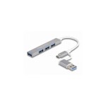 Delock 4 Ports Slim USB Hub, Type C, oder A, for 3x USB 2.0 Typ A Buchse + 1x USB 5 Gbps