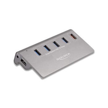 Delock USB 10 Gbps Hub, 4 USB Typ A Ports, + 1 Schnellladeport with power supply Delock USB 10 Gbps Hub, 4 USB Typ A Ports, + 1 Schnellladeport with power supply