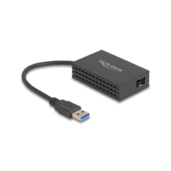 Delock USB Typ-A for 1x SFP Gigabit LAN, bis for 1000 Mbps Gigabit, black 