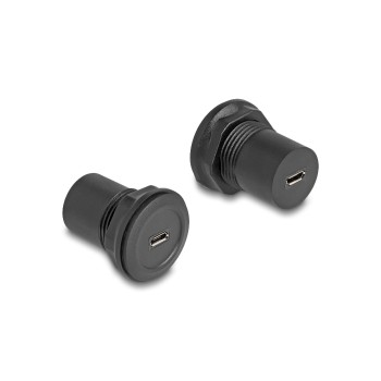 Delock USB2.0 Micro-B for Micro-B, Einbaubuchse, black  Delock USB2.0 Micro-B for Micro-B, Einbaubuchse, black