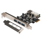 Delock 89281 PCI Express 3x USB 3.0 LP, VIA Chipsatz, with Low Profile Blende