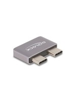 Delock Adapter USB 40 Typ-C 2x Stecker, for Typ-C 2x Buchse, Portschoner, Metall