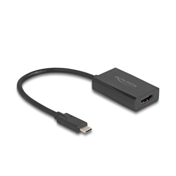 Delock Adapter HDMI Buchse for USB-C Stecker, DP Alt Mode, 4K with PD 100W