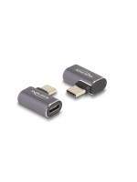 Delock Adapter USB-C Stecker zu Buchse, 40 Gbps, 8K 60Hz, gewinkelt