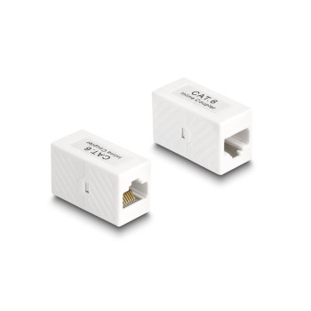 Delock Adapter RJ45 Buchse for RJ45 Buchse, Cat. 6 UTP, white Delock Adapter RJ45 Buchse for RJ45 Buchse, Cat. 6 UTP, white