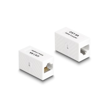 Delock Adapter RJ45 Buchse for RJ45 Buchse, Cat.6A UTP, white Delock Adapter RJ45 Buchse for RJ45 Buchse, Cat.6A UTP, white