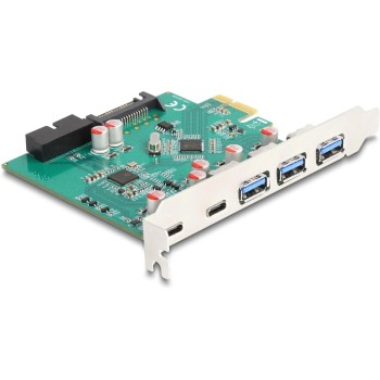 Delock 90109 PCI Express x1 Karte, x3 ext., Typ-A, 2 x extern USB Type-C, intern 19Pin