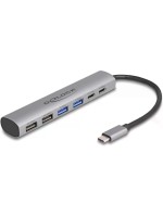 Delock USB 6 Port Hub, 4 x USB Typ-A Buchse, 2 x USB Type-C