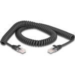 Delock Câble patch Câble spiralé Cat 5e, UTP, 2 m, Noir