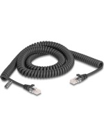 Delock Câble patch Câble spiralé Cat 5e, UTP, 3 m, Noir