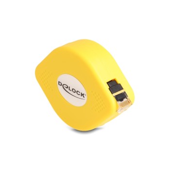Delock RJ45 Aufrollcable Cat.6A STP, 1.5m, black /yellow