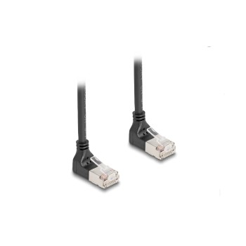 Delock Netzwerkcable RJ45 Cat.6A S/FTP, 90Grad nach oben gewinkelt, 0.5m, black  Delock Netzwerkcable RJ45 Cat.6A S/FTP, 90Grad nach oben gewinkelt, 0.5m, black