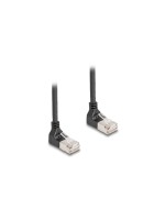 Delock Câble patch 90° coudé en haut Cat 6A, S/FTP, 1 m, Noir