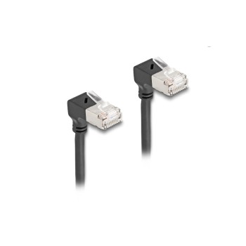 Delock Netzwerkcable RJ45 Cat.6A S/FTP, 90Grad nach unten gewinkelt, 1m, black  Delock Netzwerkcable RJ45 Cat.6A S/FTP, 90Grad nach unten gewinkelt, 1m, black