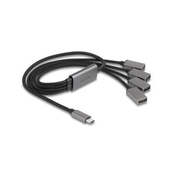 Delock 4 Port USB2.0 cable-Hub, with USB-C anschluss, 60cm