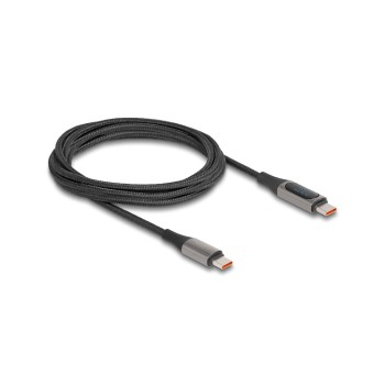 Delock USB 2.0 cable Typ-C Stecker/Stecker, PD 3.0, 100 W, with Leistungsanzeige, 2m Delock USB 2.0 cable Typ-C Stecker/Stecker, PD 3.0, 100 W, with Leistungsanzeige, 2m