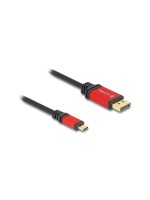 Delock USB-C - DisplayPort Kabel, 3m, rot, 8K 30Hz mit HDR Funktion