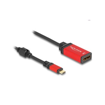 Delock USB-C - DP Adapter, 20cm, red, 8K 30Hz with HDR Funktion Delock USB-C - DP Adapter, 20cm, red, 8K 30Hz with HDR Funktion