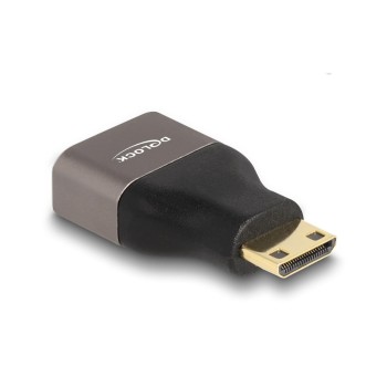 Delock HDMI Adapter Mini-C Stecker, for A Buchse, 8K 60Hz, grey, metall Delock HDMI Adapter Mini-C Stecker, for A Buchse, 8K 60Hz, grey, metall