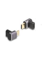 Delock USB Adapter 40 Gbps USB-C 100W, Stecker zu Buchse,gewinkelt,8K 60Hz,metall