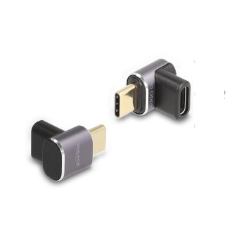 Delock USB Adapter 40 Gbps USB-C 100W, Stecker for Buchse,gewinkelt,8K 60Hz,metall Delock USB Adapter 40 Gbps USB-C 100W, Stecker for Buchse,gewinkelt,8K 60Hz,metall