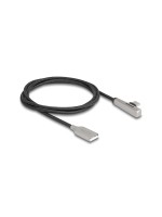 Delock USB 2.0 Type-A for Type-C gewinkelt, Stecker-Stecker, 60W, 1m, LED, transparent