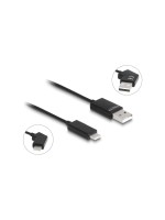 Delock USB2.0 cable Typ-A for Typ-C, black , Stecker/Stecker, drehbar, 1.2m