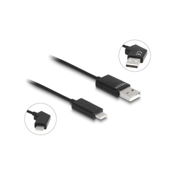 Delock USB2.0 cable Typ-A for Typ-C, black , Stecker/Stecker, drehbar, 1.2m Delock USB2.0 cable Typ-A for Typ-C, black , Stecker/Stecker, drehbar, 1.2m