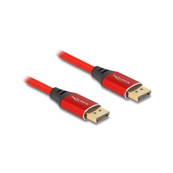 Delock DisplayPort cable 16K 60Hz, Metall, red, 2m Delock DisplayPort cable 16K 60Hz, Metall, red, 2m