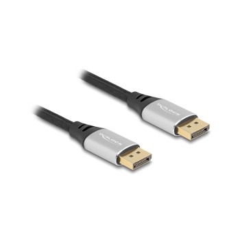 Delock DisplayPort cable 16K 60Hz, Metall, silver, 1m Delock DisplayPort cable 16K 60Hz, Metall, silver, 1m