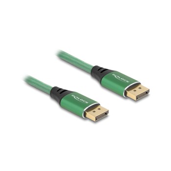 Delock DisplayPort cable 16K 60Hz, Metall, grün, 1m Delock DisplayPort cable 16K 60Hz, Metall, grün, 1m