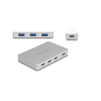 Delock 7 Port USB Hub 4x USB-C Buchse, 3x USB-A Buchse with PD 82 W