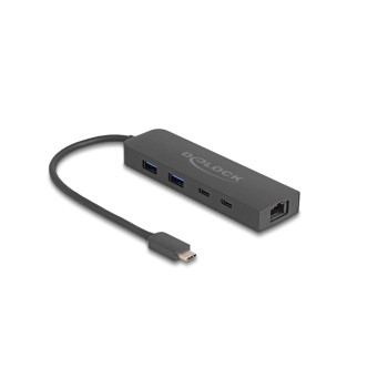 Delock 10 Gbps USB Hub mit 2.5 Gigabit LAN, Port und PD 85 W