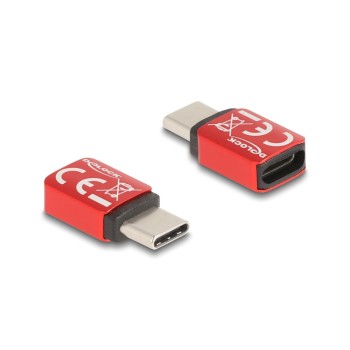 Delock USB Type-C Datenblocker, Stecker for Buchse, 240W, red