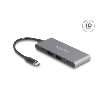 Delock Hub USB 2 x USB Typ-A / 2 x USB Type-C 10 Gbps Delock Hub USB 2 x USB Typ-A / 2 x USB Type-C 10 Gbps