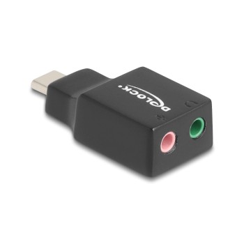 Delock USB-C Stecker-2x3.5mm Klinke, Plug&Play Audio Adapter, black  Delock USB-C Stecker-2x3.5mm Klinke, Plug&Play Audio Adapter, black